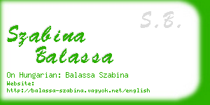 szabina balassa business card